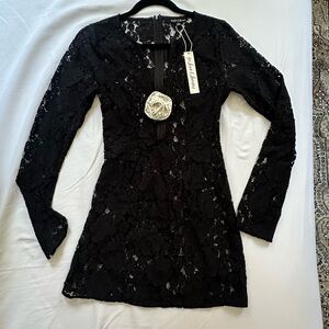 NWT For Love and Lemons Black Lace Mini Dress